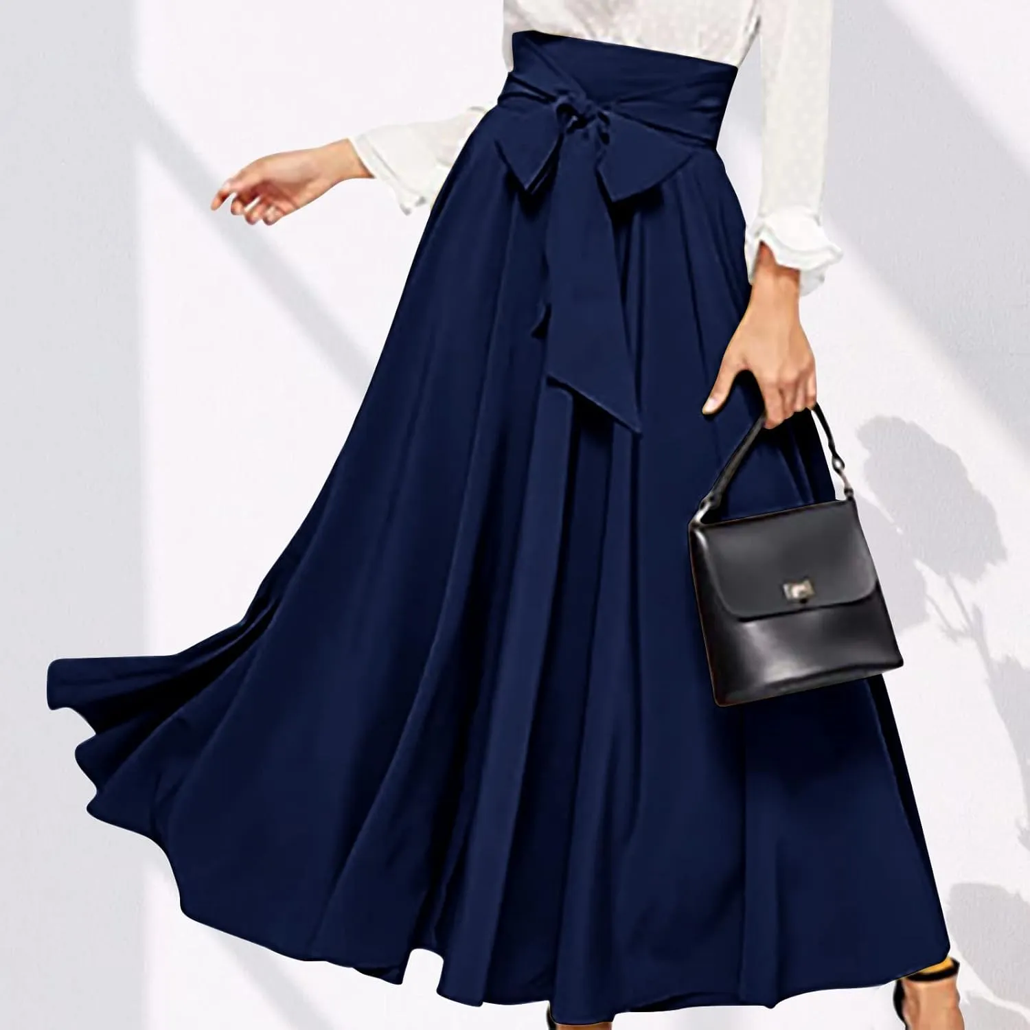 Elegant High Waisted Skirts for Women Plus Size Stretchy Business Work Maxi Skirt A Line Office Dress