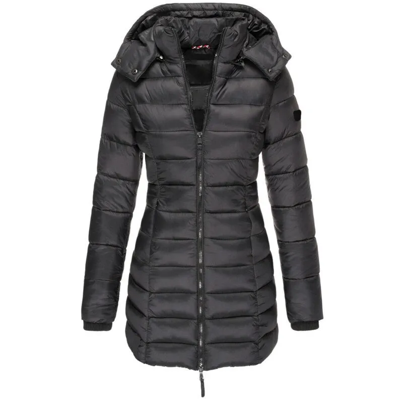 Elisa - The best and coziest down jacket with a hood and zipper