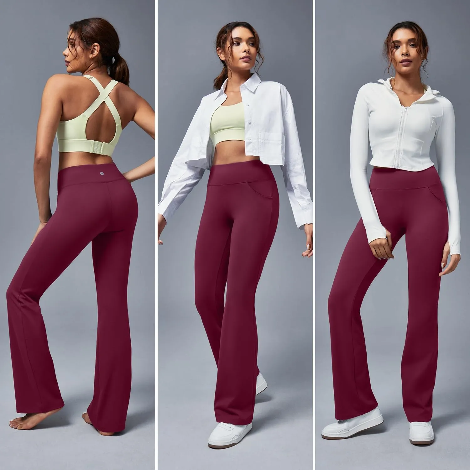Ewedoos Bootcut Yoga Pants with Pockets for Women Wide Leg Pants Woman High Waisted Stretchy Work Pants for Yoga Workout