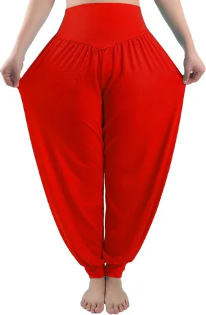 fitglam Women's Harem Pants Yoga Hippie Boho Beach Pants Summer Baggy Joggers Plus Size