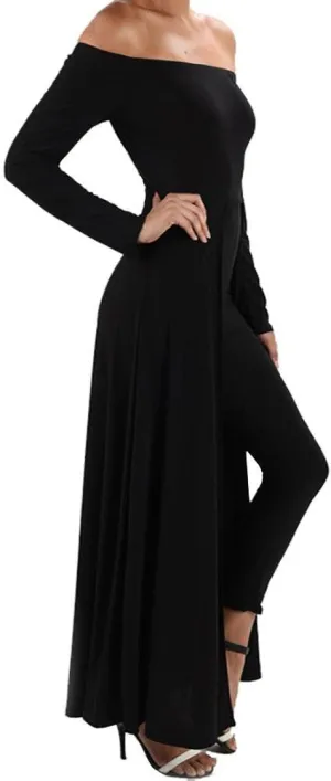Funfash Women Black Pants Leggings Cape Dress Jumpsuit Bodysuit Made in USA
