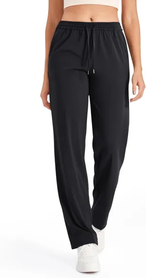 G4Free ShiftReady Yoga Pants for Women Business Casual Drawstring Pants Straight Leg Dress Pants for Work Petite/Regular/Tall