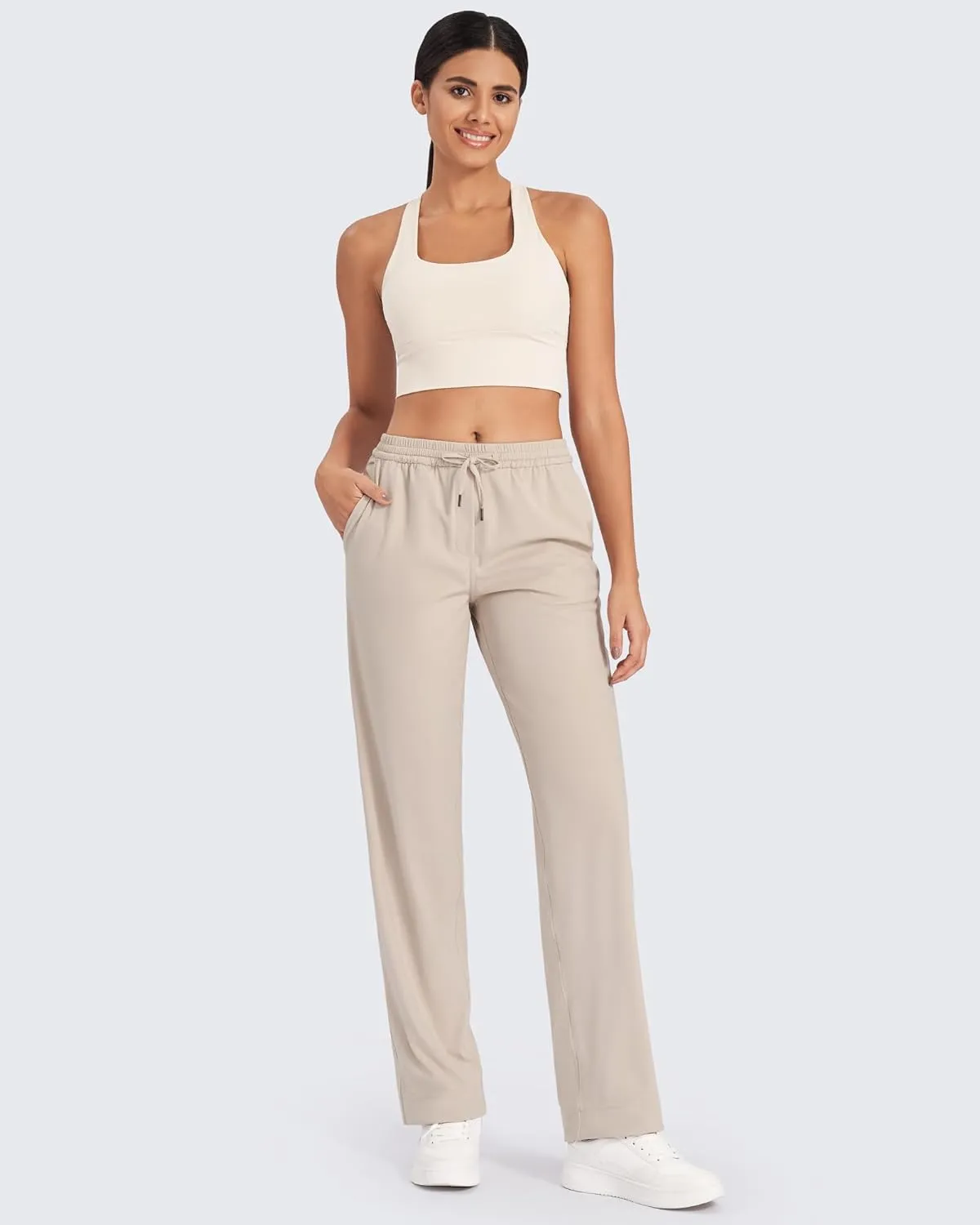 G4Free ShiftReady Yoga Pants for Women Business Casual Drawstring Pants Straight Leg Dress Pants for Work Petite/Regular/Tall