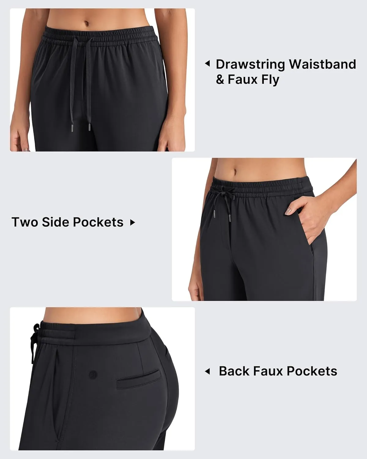 G4Free ShiftReady Yoga Pants for Women Business Casual Drawstring Pants Straight Leg Dress Pants for Work Petite/Regular/Tall