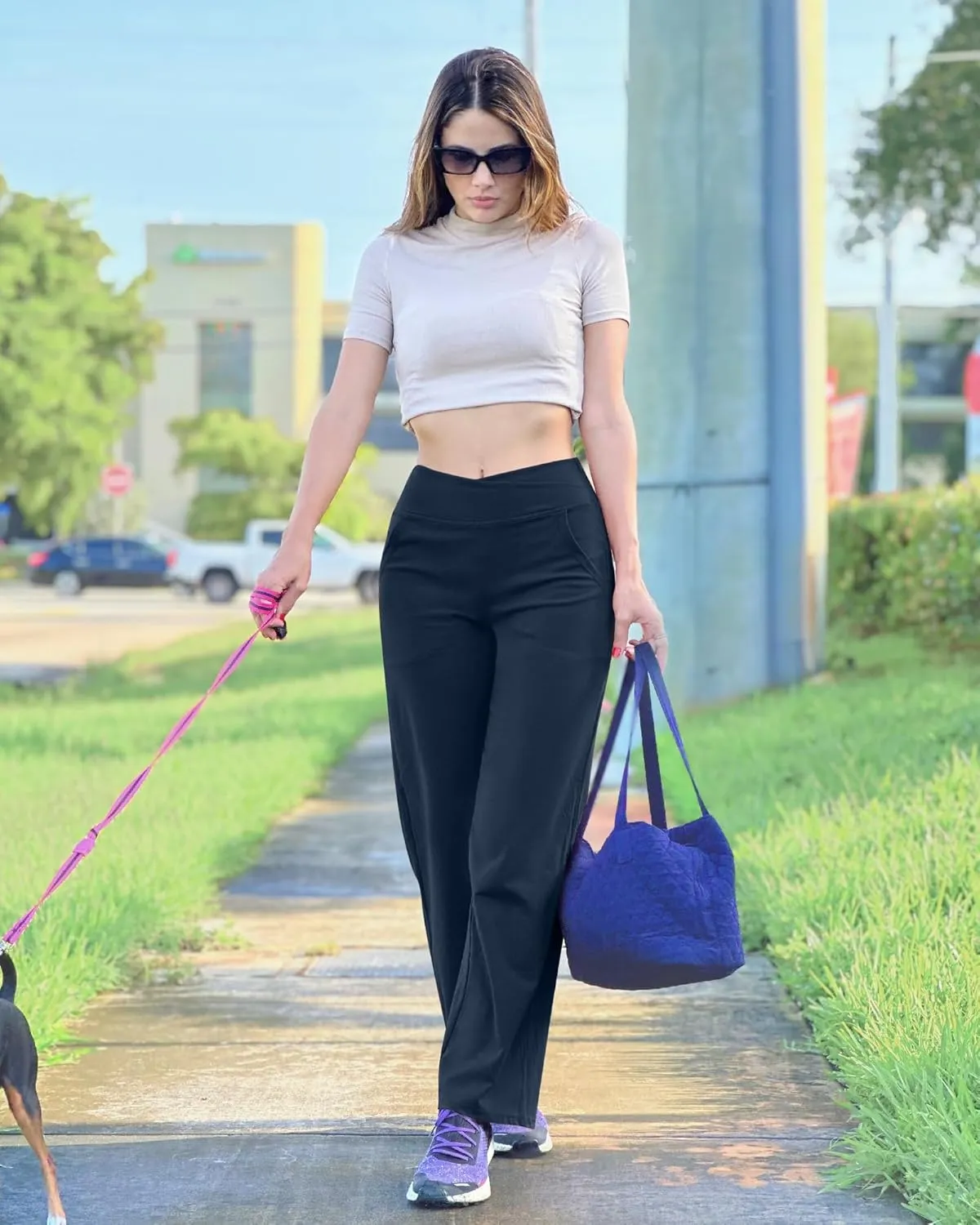 G4Free Wide Leg Pants for Women Loose Yoga Pants with Pockets Petite/Regular/Tall Stretch Casual Lounge Pants