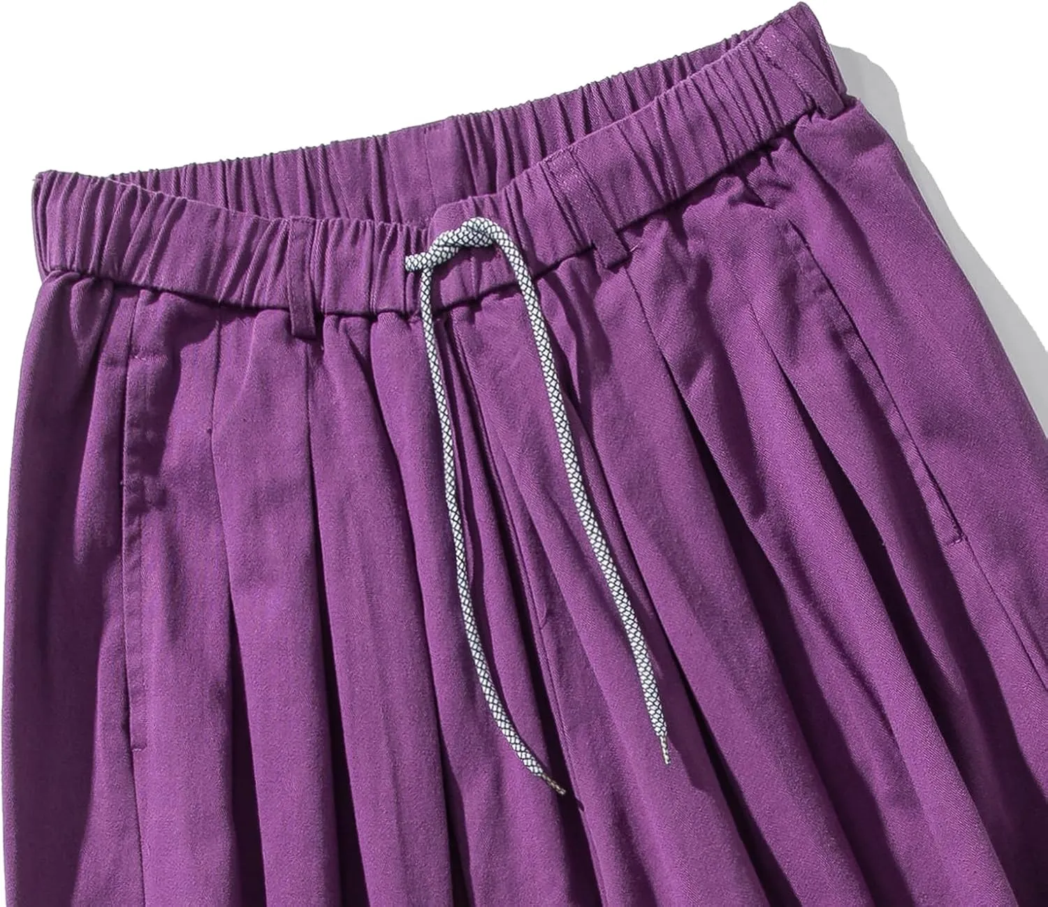 GURUNVANI Mens Wide Leg Harem Pants Japanese Loose Fit Pants Casual Elastic Waist Trouser