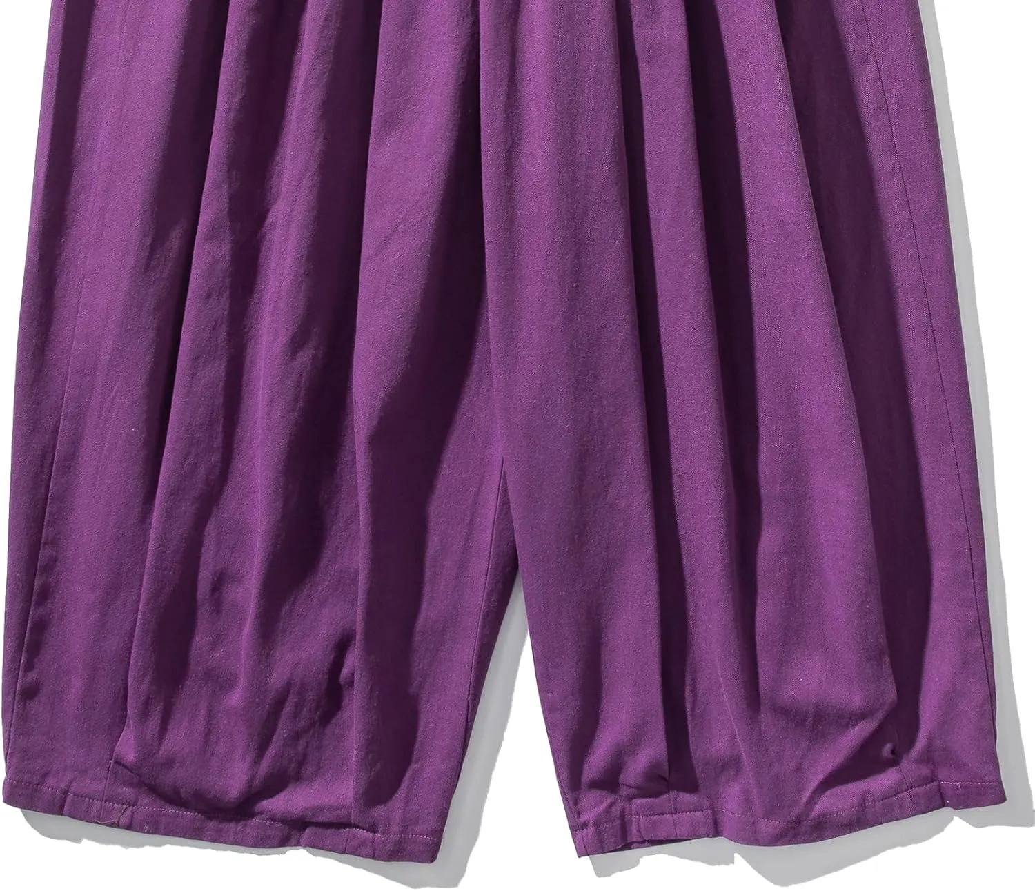 GURUNVANI Mens Wide Leg Harem Pants Japanese Loose Fit Pants Casual Elastic Waist Trouser