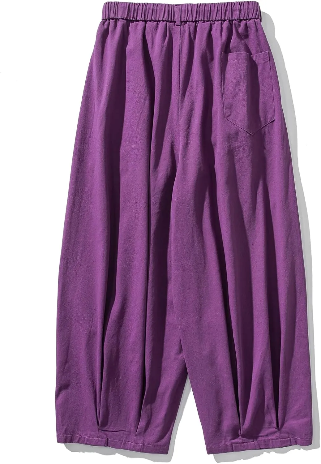 GURUNVANI Mens Wide Leg Harem Pants Japanese Loose Fit Pants Casual Elastic Waist Trouser