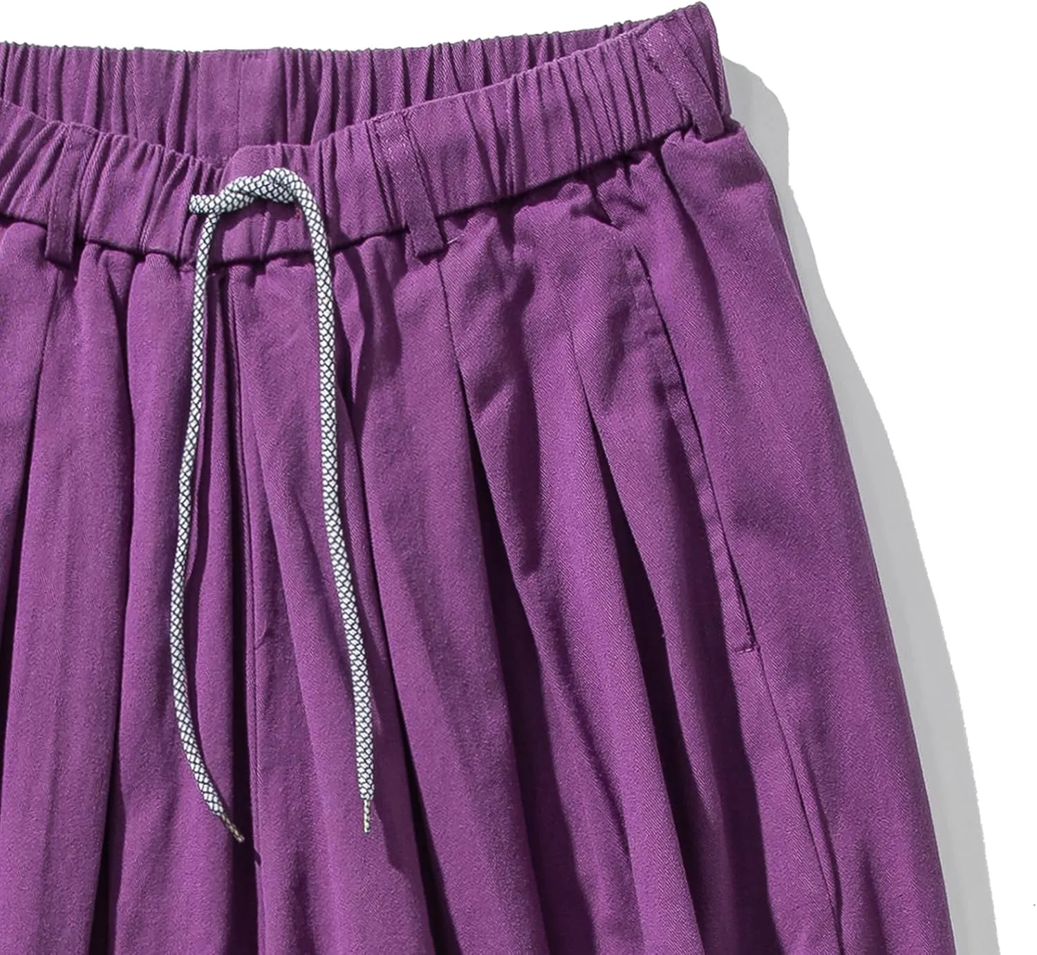 GURUNVANI Mens Wide Leg Harem Pants Japanese Loose Fit Pants Casual Elastic Waist Trouser