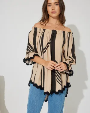 Hailee OTS Ric Rac Trim Top