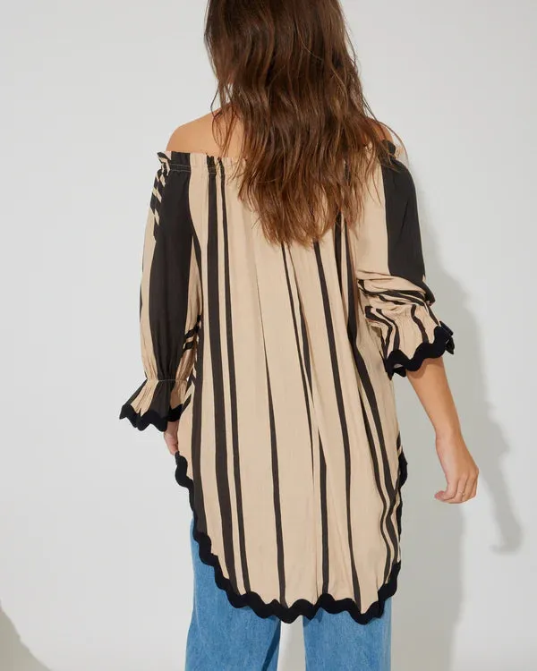 Hailee OTS Ric Rac Trim Top