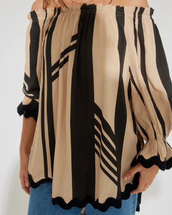 Hailee OTS Ric Rac Trim Top