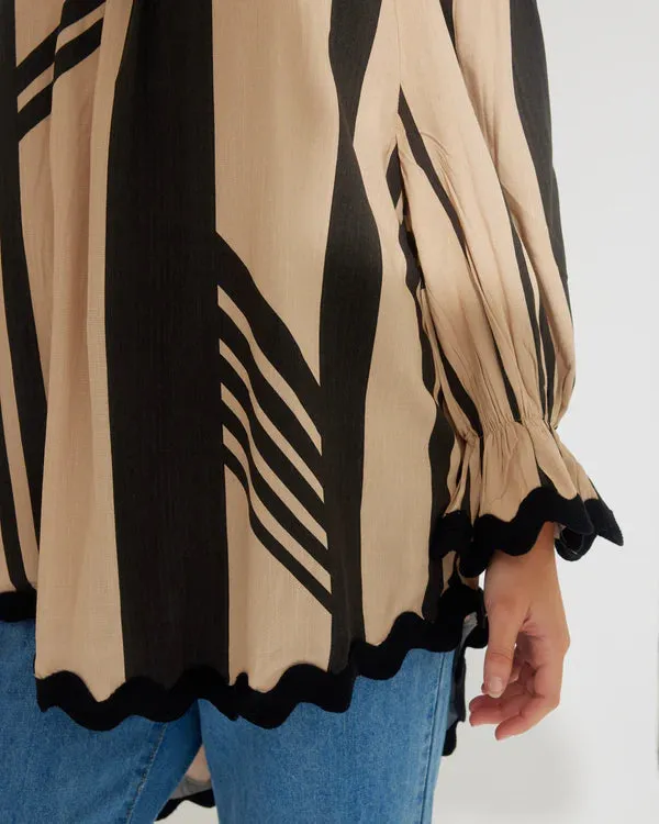 Hailee OTS Ric Rac Trim Top