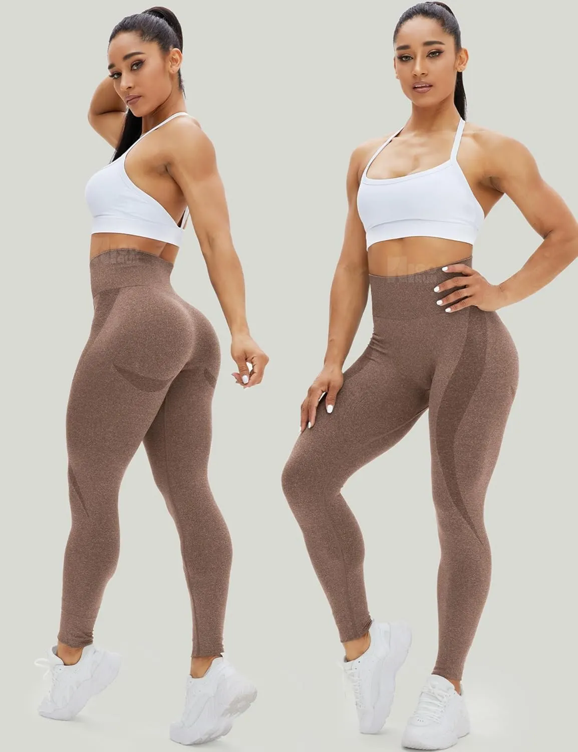 HIGORUN Women Seamless Leggings Smile Contour High Waist Workout Gym Yoga Pants