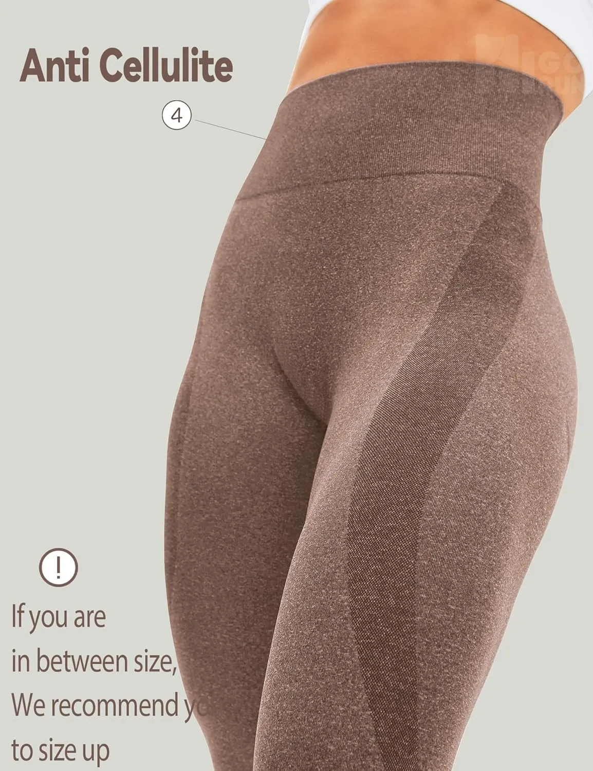 HIGORUN Women Seamless Leggings Smile Contour High Waist Workout Gym Yoga Pants