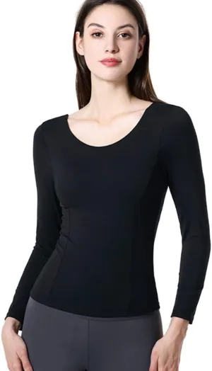 HSQMA Women's Stretch Cutout Yoga Sports Tee Long Sleeve T ShirtsFit Athletic Casual Lounge Top Quick Dry Fitness T Shirt for Yoga Workout Gym Yoga Shirt (Color : Black, Size : M)