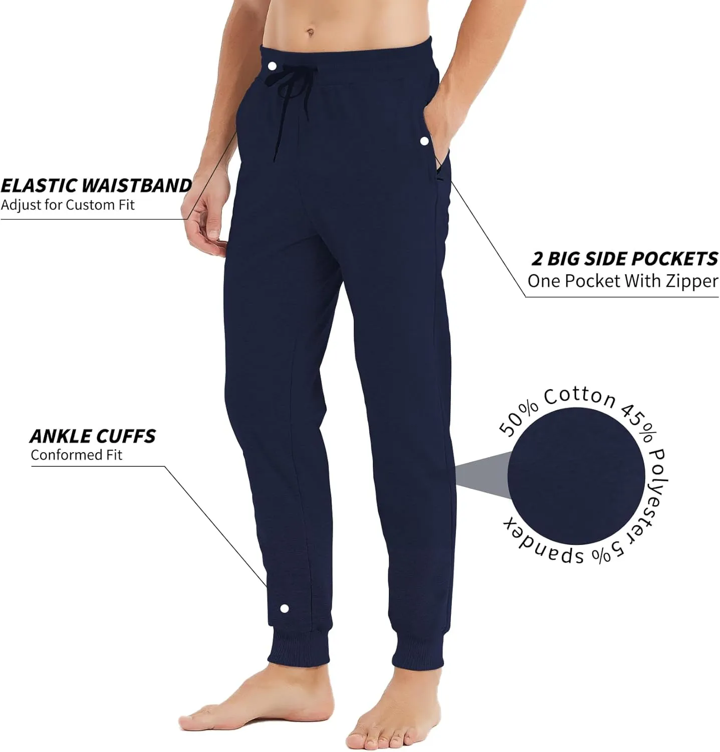 Idtswch32/34/36/38/40 Long Inseam Men's Tall Sweatpants Joggers Slim Fit Workout Pants for Tall Men