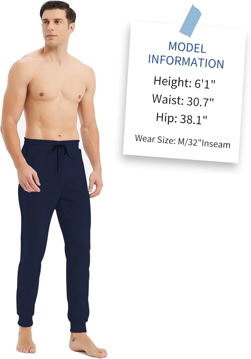 Idtswch32/34/36/38/40 Long Inseam Men's Tall Sweatpants Joggers Slim Fit Workout Pants for Tall Men