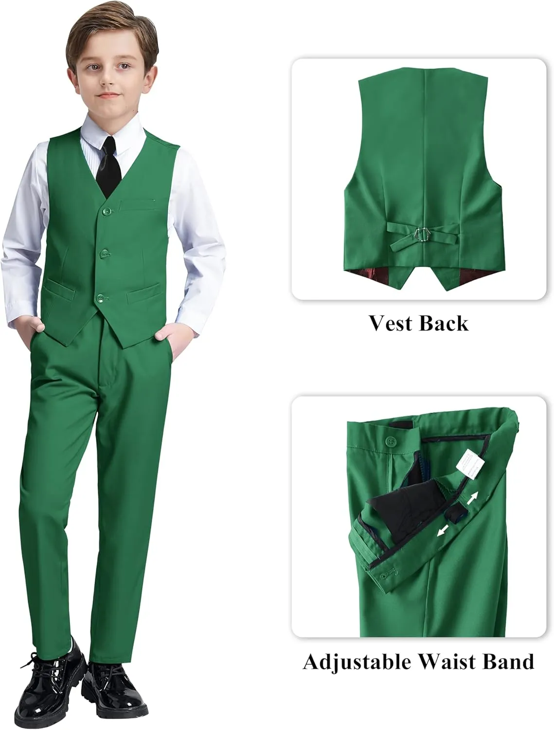 JPF Boy's Formal Suit Set Slim Fit Kids Tuxedo Suits for Wedding Teen Toddler Boy Dress Suit Outfit