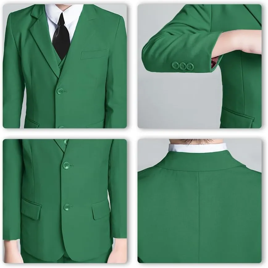 JPF Boy's Formal Suit Set Slim Fit Kids Tuxedo Suits for Wedding Teen Toddler Boy Dress Suit Outfit