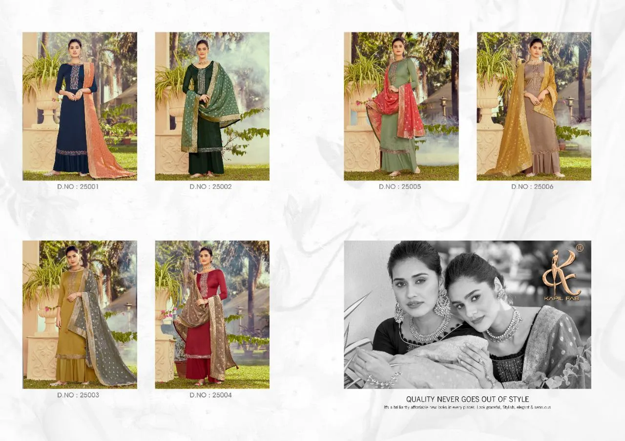 Kapil Fab Italian Silk Embroiderey Designer Work Salwar Suit