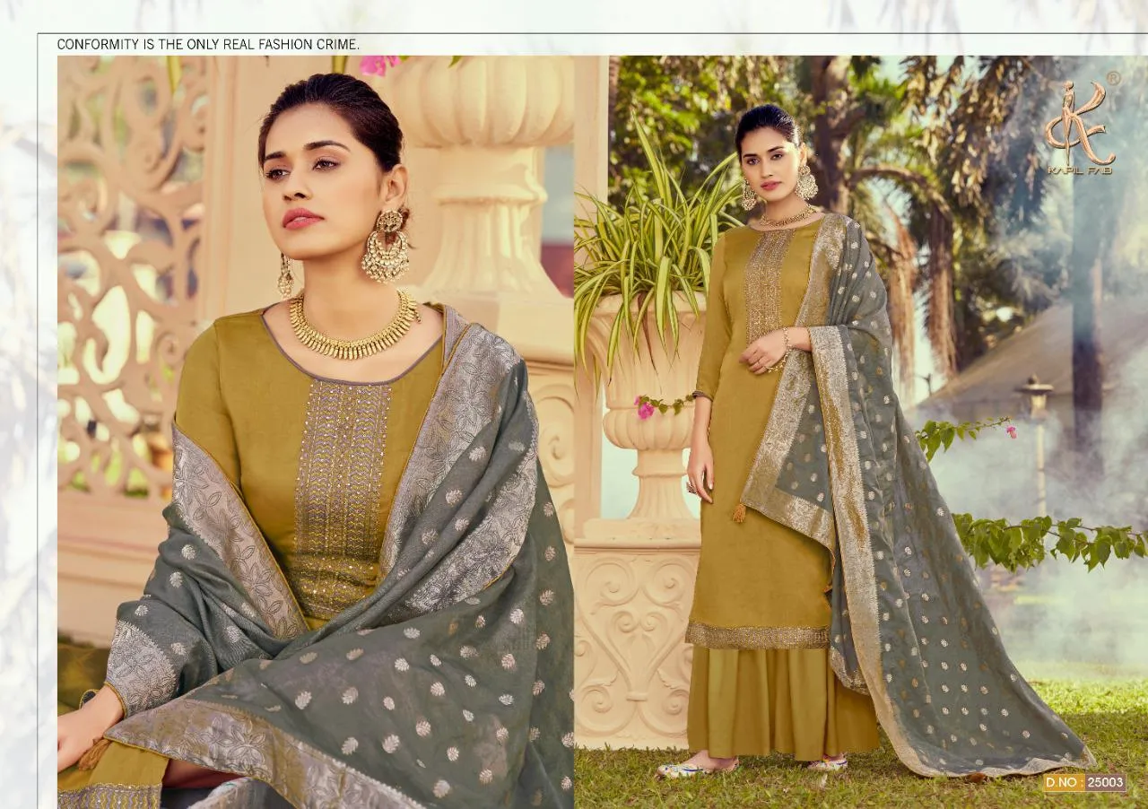 Kapil Fab Italian Silk Embroiderey Designer Work Salwar Suit