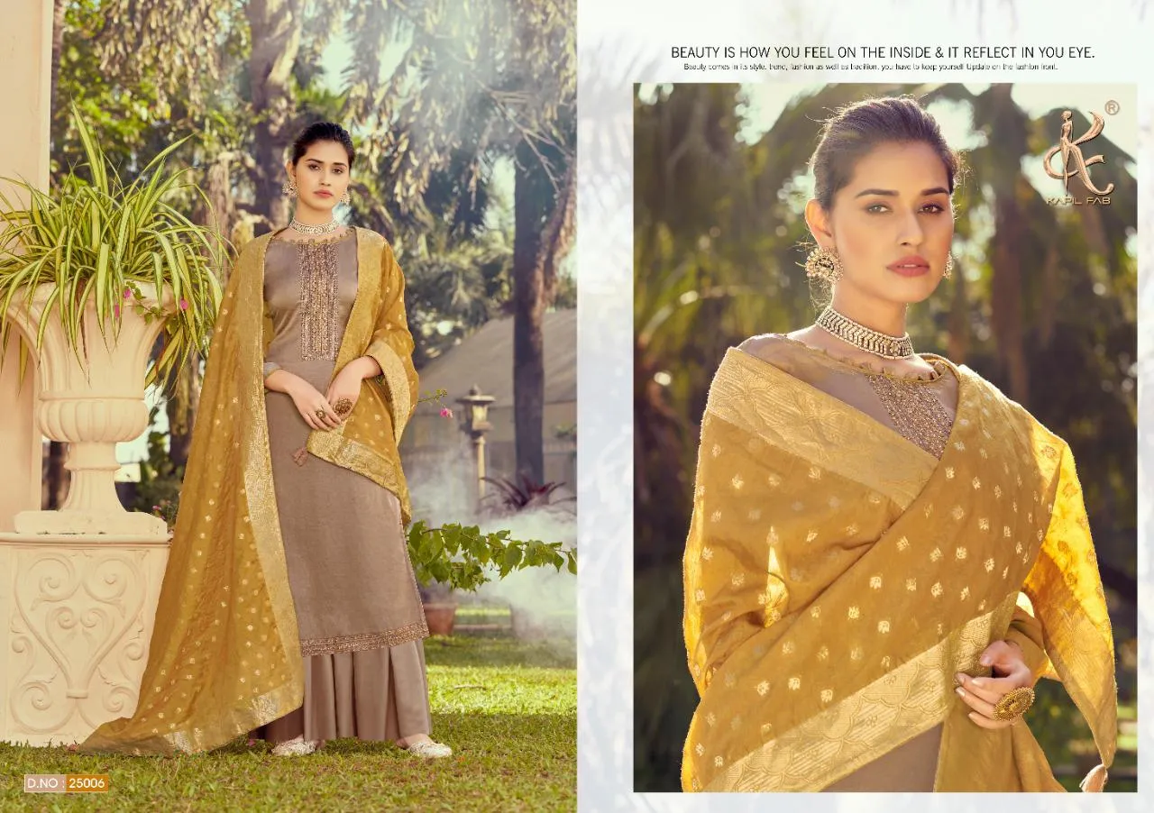 Kapil Fab Italian Silk Embroiderey Designer Work Salwar Suit
