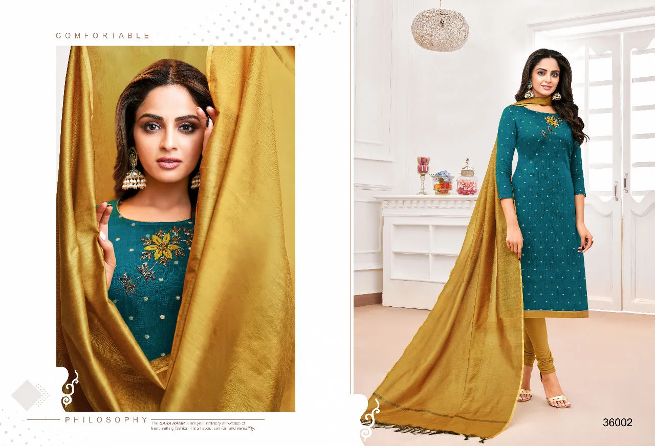KAPIL TRENDZ BRINGS ORANGE BANARASI JACQUARD BUTTI WITH HANDWORK
