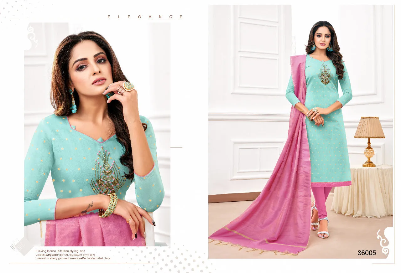 KAPIL TRENDZ BRINGS ORANGE BANARASI JACQUARD BUTTI WITH HANDWORK