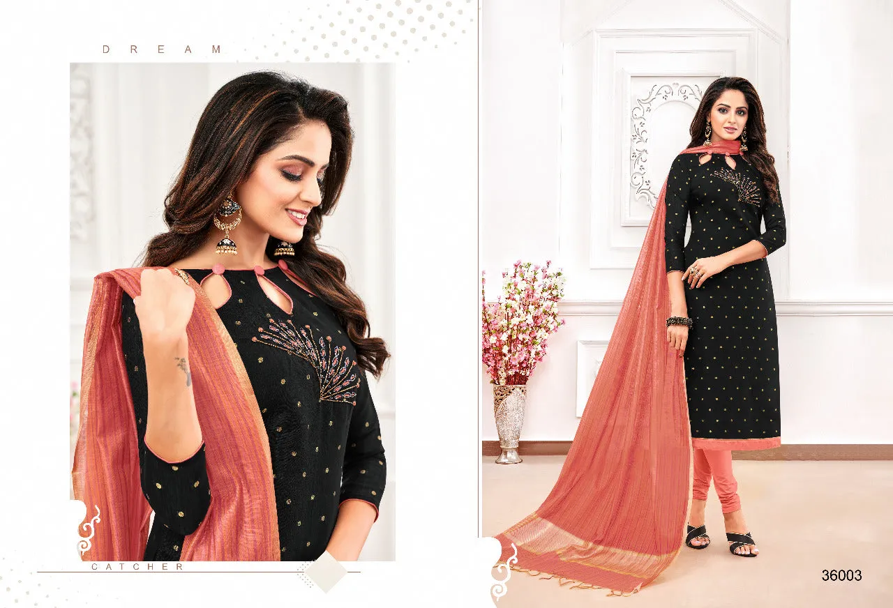 KAPIL TRENDZ BRINGS ORANGE BANARASI JACQUARD BUTTI WITH HANDWORK