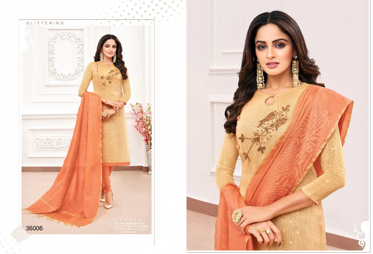 KAPIL TRENDZ BRINGS ORANGE BANARASI JACQUARD BUTTI WITH HANDWORK