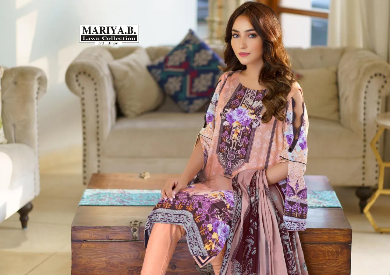 Karachi Cotton Mariya Pure Lawn Fancy Designer Salwar Suit
