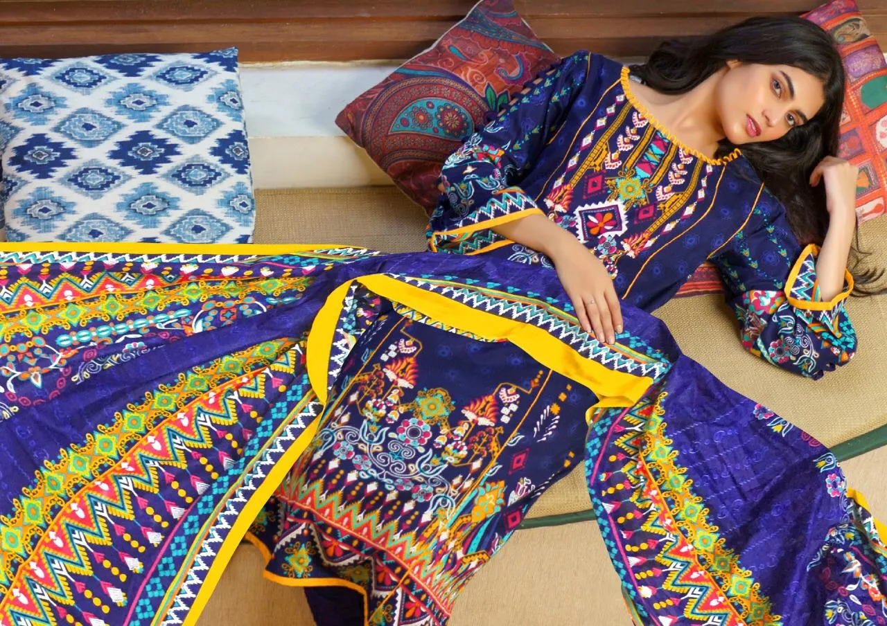 Karachi Cotton Mariya Pure Lawn Fancy Designer Salwar Suit