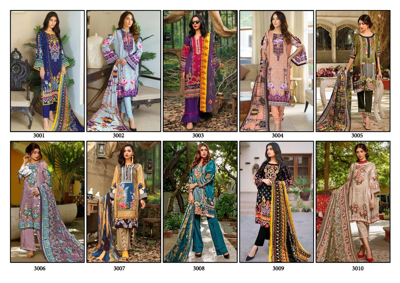 Karachi Cotton Mariya Pure Lawn Fancy Designer Salwar Suit
