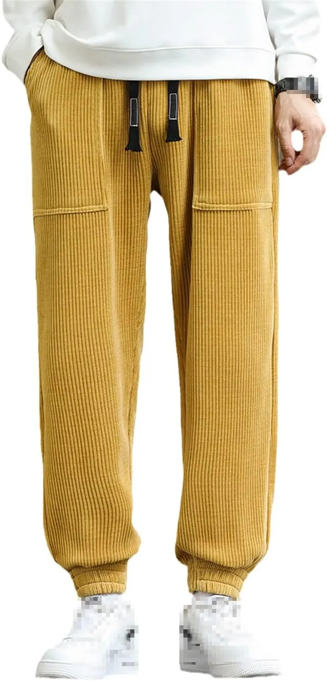 keusyoi Autumn Winter Corduroy Sweatpants Men Baggy Joggers Fashion Streetwear Loose Casual Harem Pants Plus Size