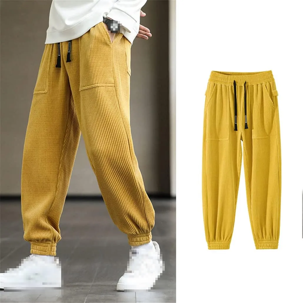 keusyoi Autumn Winter Corduroy Sweatpants Men Baggy Joggers Fashion Streetwear Loose Casual Harem Pants Plus Size