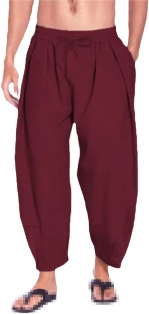 keusyoi Men Harem Pants Streetwear Mens Casual Joggers Pants Men Cotton Trousers Beach Pants