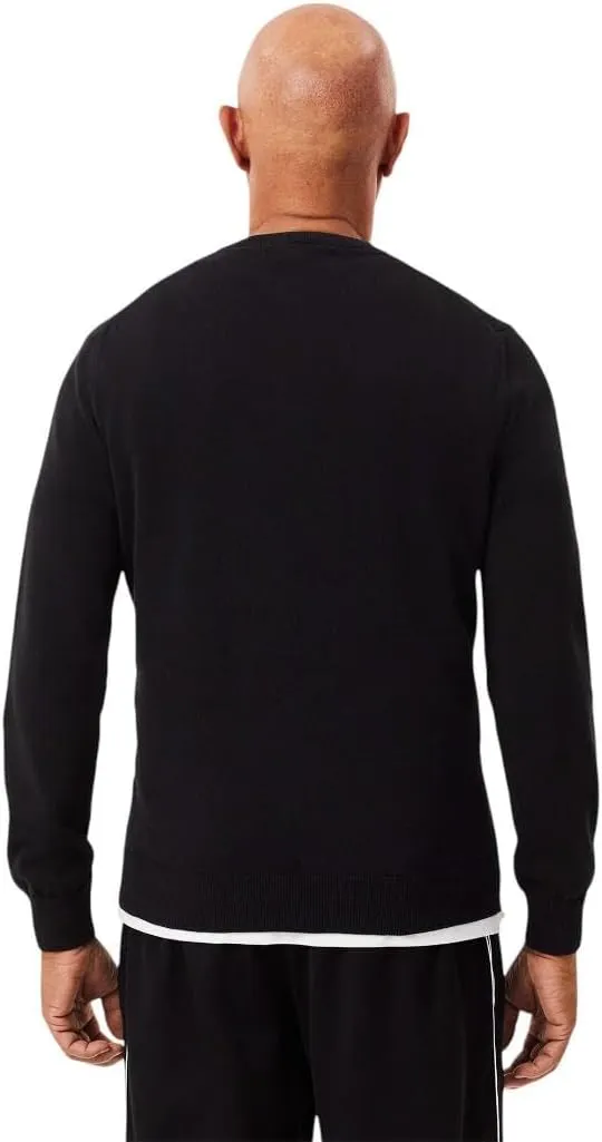 Lacoste Men's Long Sleeve Regular Fit V-neck Organic Cotton Sweater