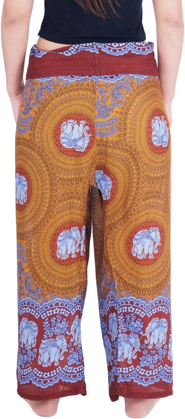 Lannaclothesdesign Women's Thai Fisherman Pants Yoga Trousers Wide Legs Pants