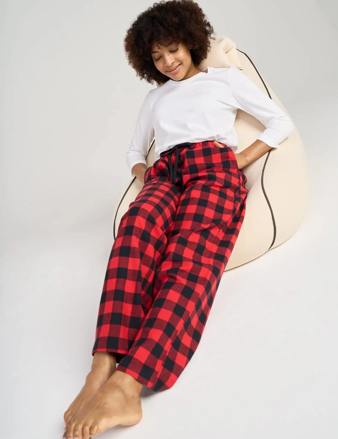 LAPASA Women's Pajama Pants, Comfy Lounge Sleep PJ Pants with Drawstring and Pockets L74 Flannel / L109 Fleece