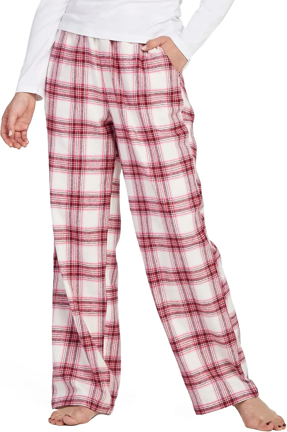LAPASA Women's Pajama Pants, Comfy Lounge Sleep PJ Pants with Drawstring and Pockets L74 Flannel / L109 Fleece