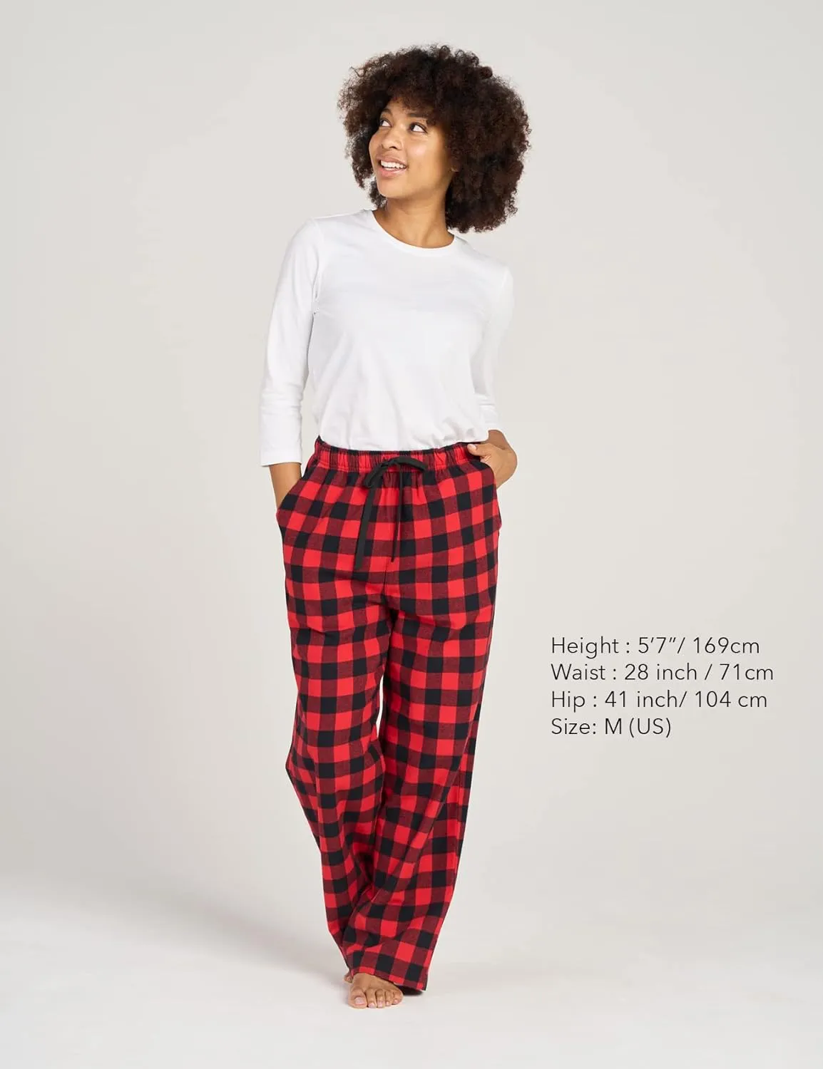 LAPASA Women's Pajama Pants, Comfy Lounge Sleep PJ Pants with Drawstring and Pockets L74 Flannel / L109 Fleece