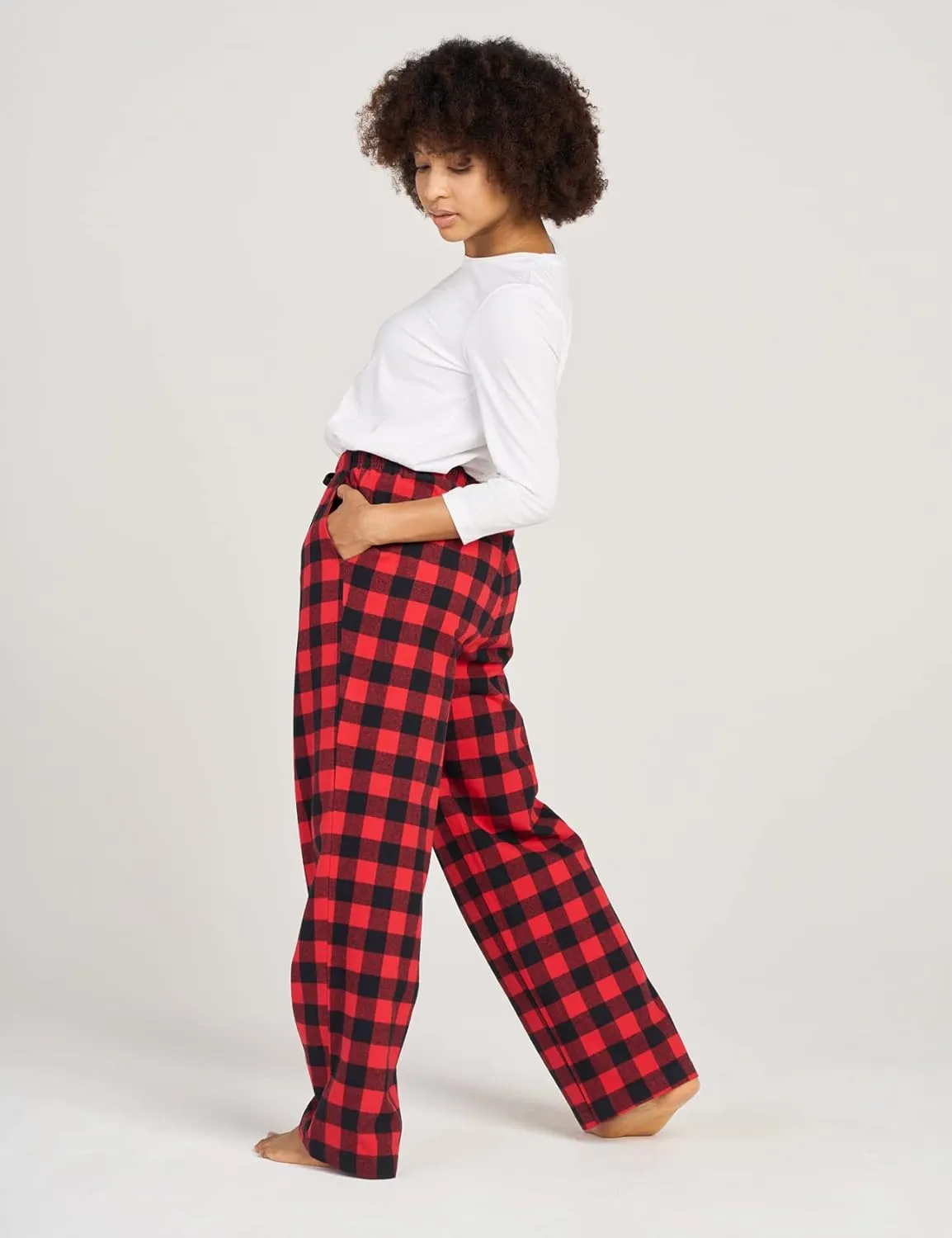 LAPASA Women's Pajama Pants, Comfy Lounge Sleep PJ Pants with Drawstring and Pockets L74 Flannel / L109 Fleece