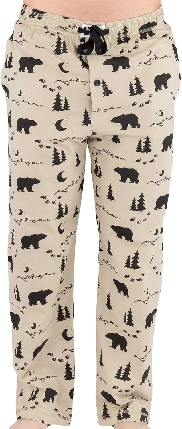 Lazy One Bear & Bigfoot Pajama Pants For Men, Men's Separate Bottoms, Lounge Pants, Funny, Humorous