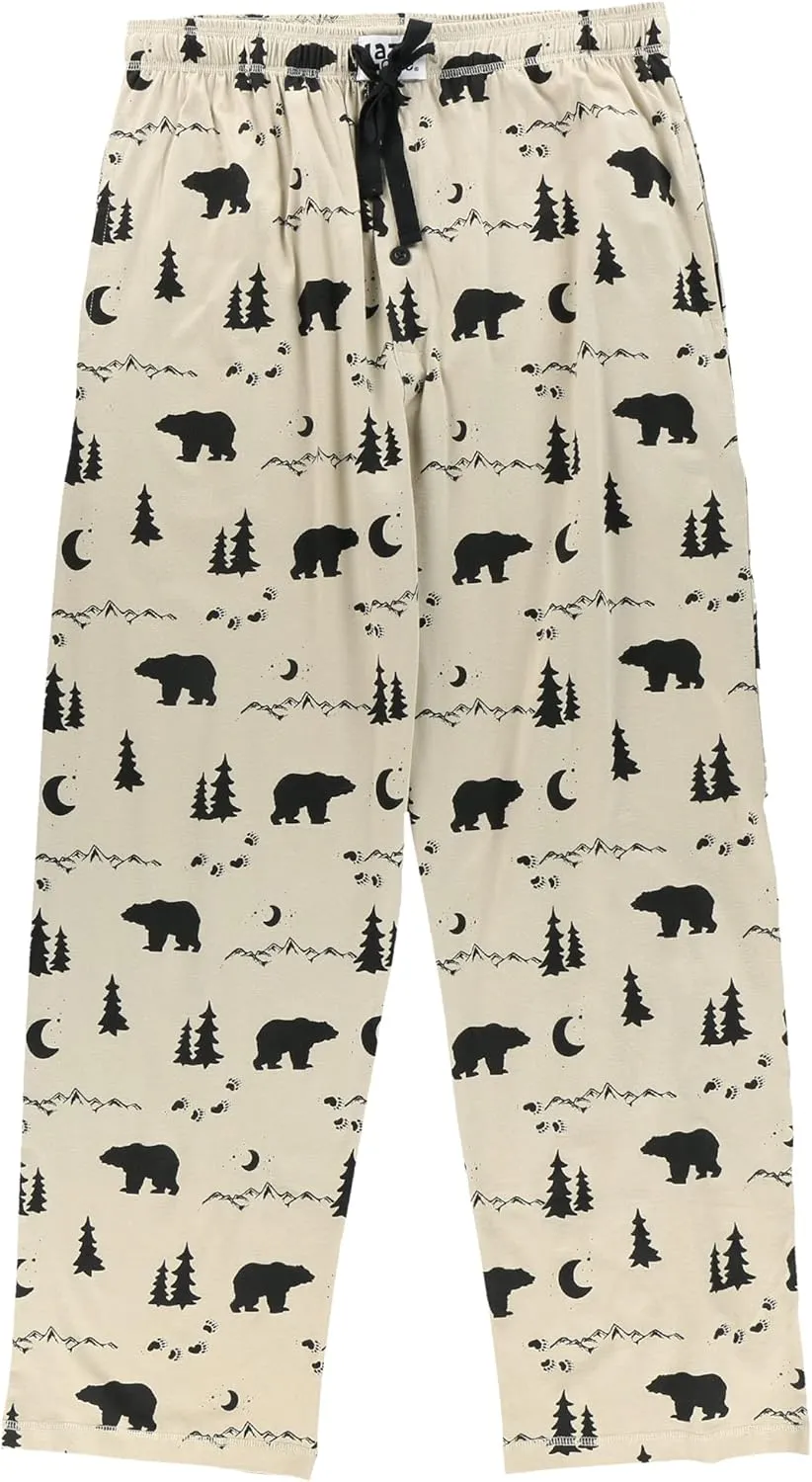 Lazy One Bear & Bigfoot Pajama Pants For Men, Men's Separate Bottoms, Lounge Pants, Funny, Humorous