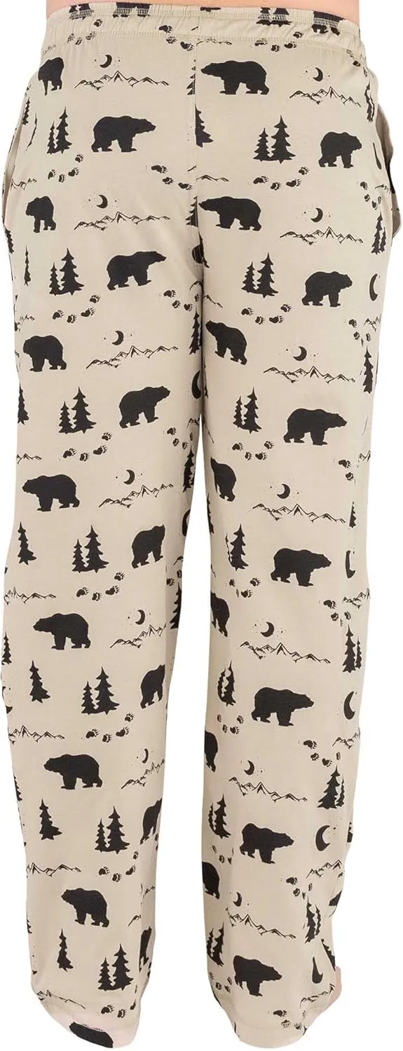 Lazy One Bear & Bigfoot Pajama Pants For Men, Men's Separate Bottoms, Lounge Pants, Funny, Humorous