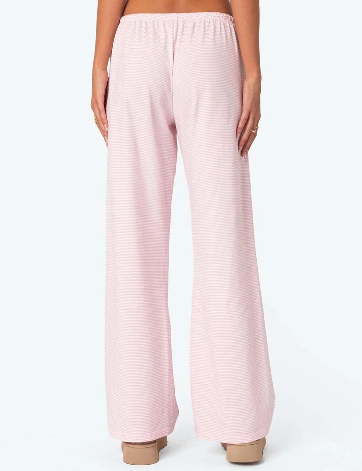 LONGBIDA Pajamas Pants For Women Sleepwear Elastic Waist Wide Leg Drawstring Casual Loose Trousers with Pockets