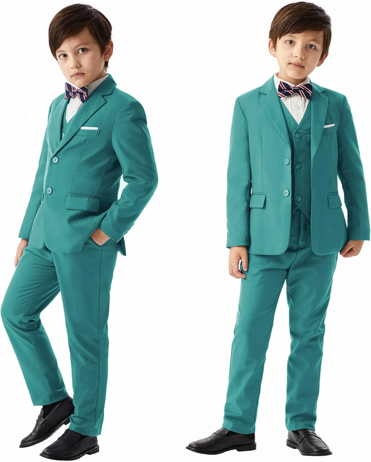 MAGE MALE Boys Multiple Colour Formal Dress Suits 5 Piece Slim Fit Dresswear Suit Set with Kids Suspenders