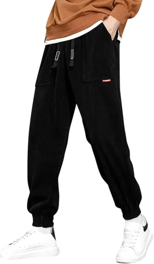 Male Autumn and Winter Heavy Corduroy Thickened Solid Color Trousers 8 Year