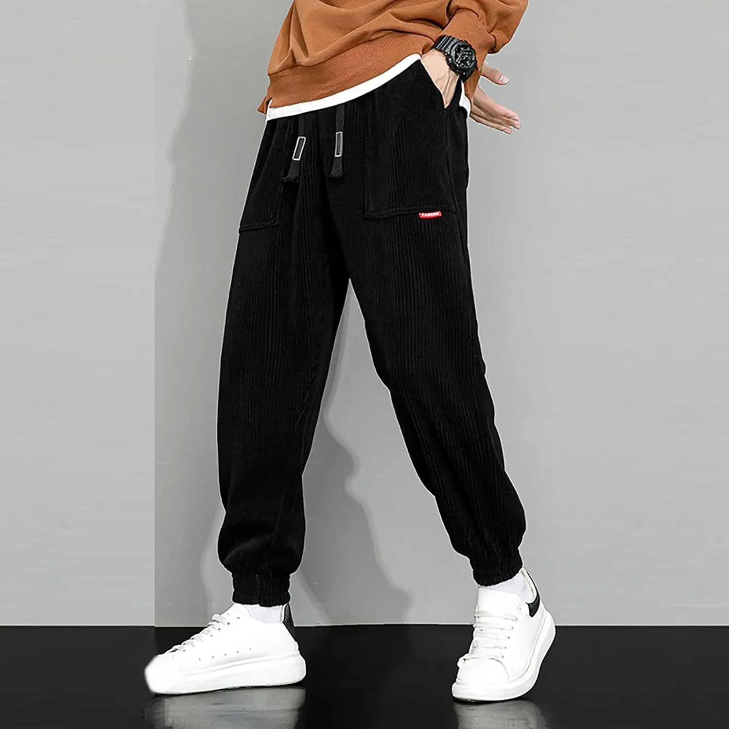 Male Autumn and Winter Heavy Corduroy Thickened Solid Color Trousers 8 Year